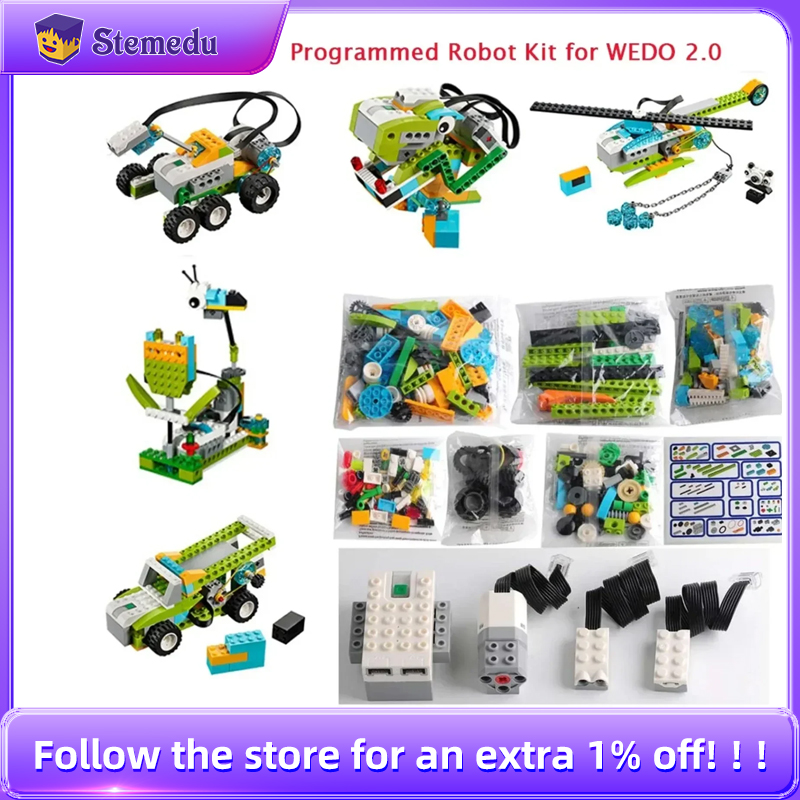 Diy Home Electronics - STEM We-do2.0 45300 コアプログラミングキット互換性のあるlegoed教育ビルディングブロックキット280個&センサー電子レンガ付き