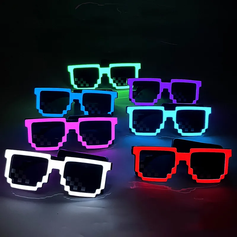 Diy Halloween Electronics - ワイヤレスLEDライトアップグラス LEDピクセルサングラス パーティーグッズ 暗闇で光るネオンメガネ レイブパーティー ハロウィン用