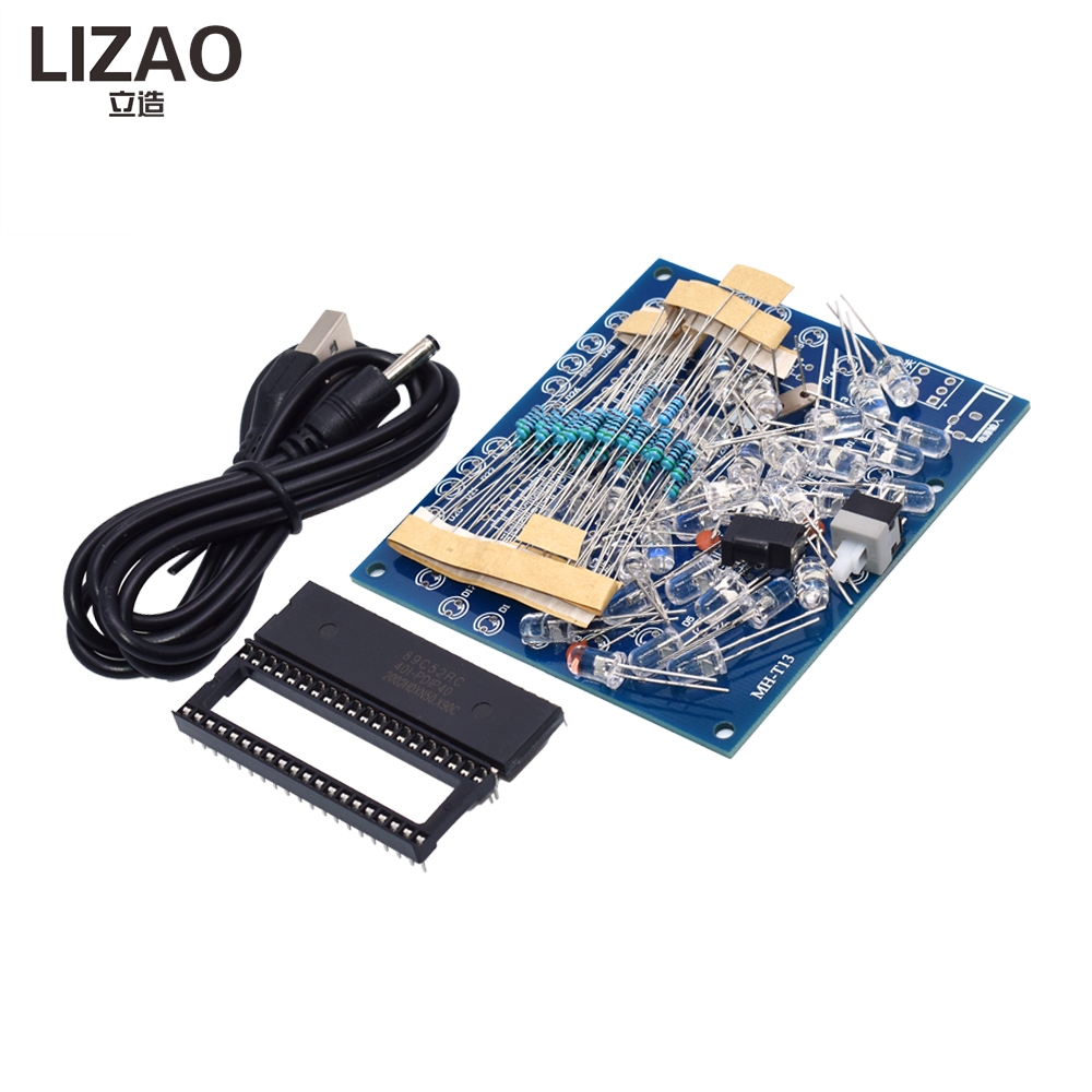 Diy Electronics Course - DIY 電子キットハート型カラフルなグレア LED RGB モジュール、ラブウォーターライト STC89C52