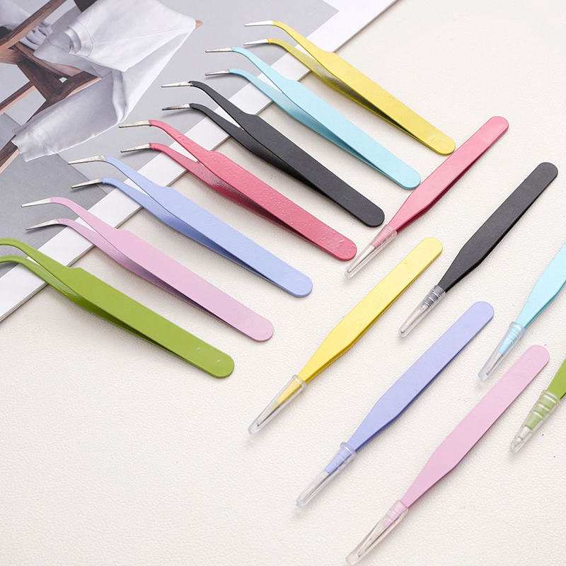 Diy Electronics Tools - 1pc 10 センチメートル多機能カラフルな金属ピンセット DIY ハンドクラフトツールステッカーパーラービーズ &