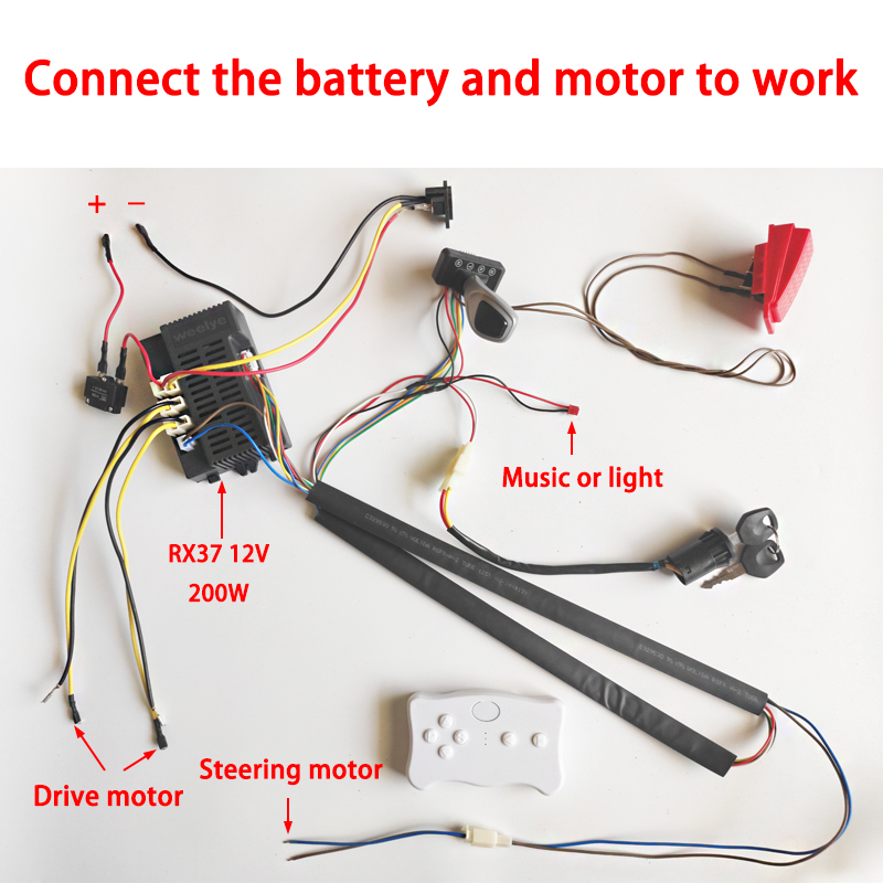Diy Kit Elektronik - 子供用電気自動車スイッチ,リモコン,レシーバー,ワイヤー,ハーネスセット,日曜大工,改造,ハイパワー,12v,24v