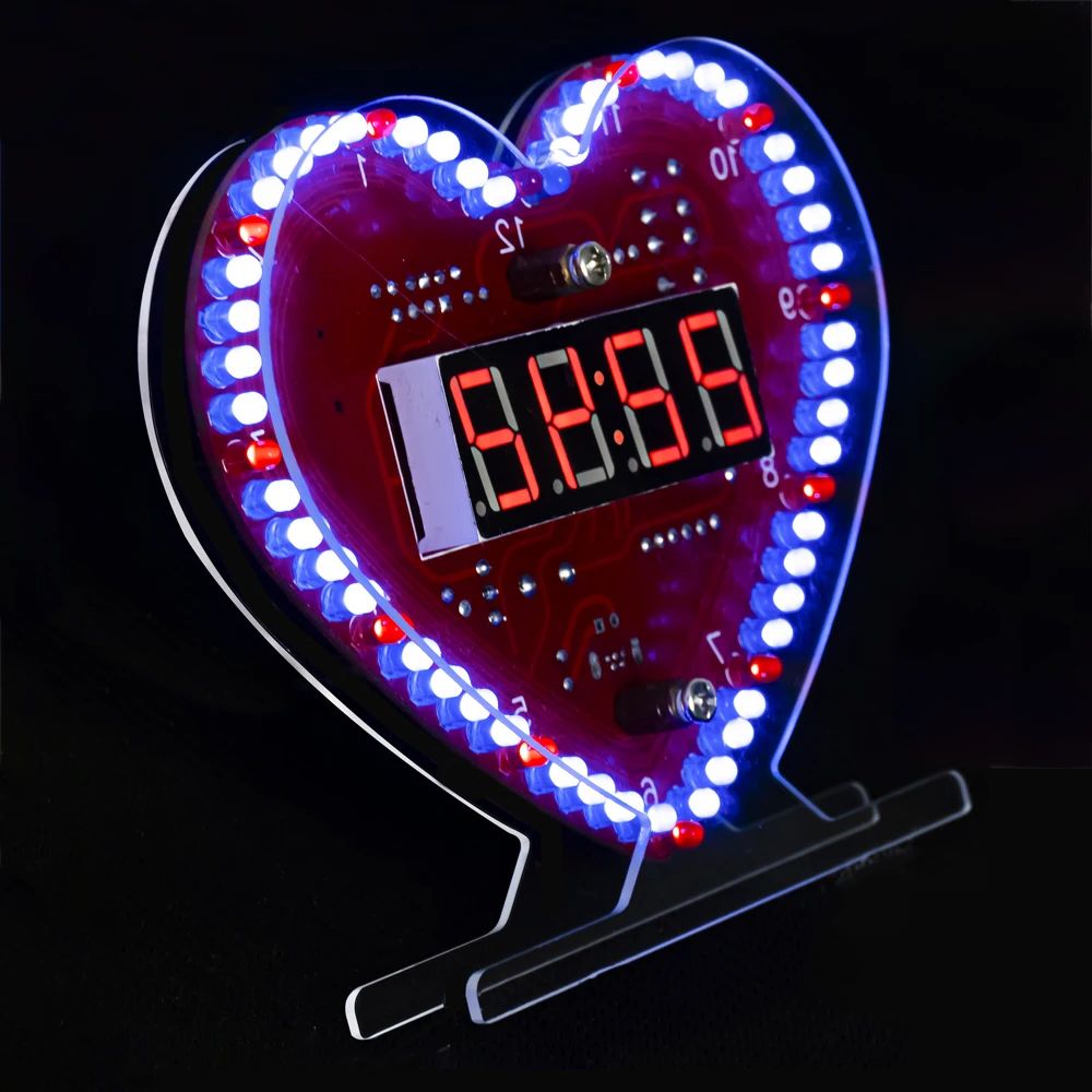 Diy Electronics Kits For Kids - DIY 電子キット多機能ハート型 LED 時計 4 桁デジタル管ディスプレイ