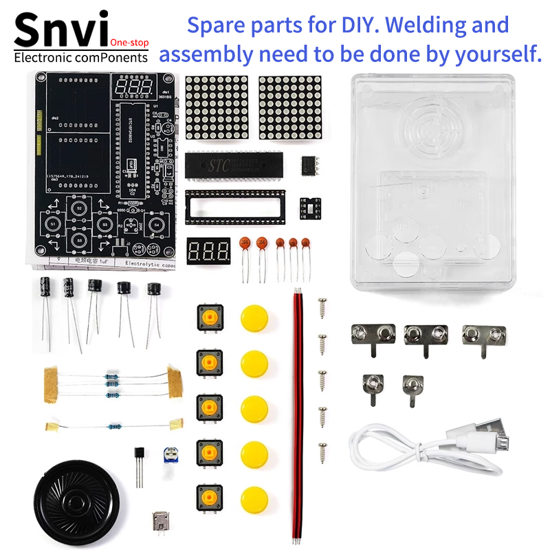 Diy Electronics Kits For Kids - Snvi DIY ピクセルゲームコンソールキット 51 MCU テトリスパズル電子はんだ付け練習学習キット