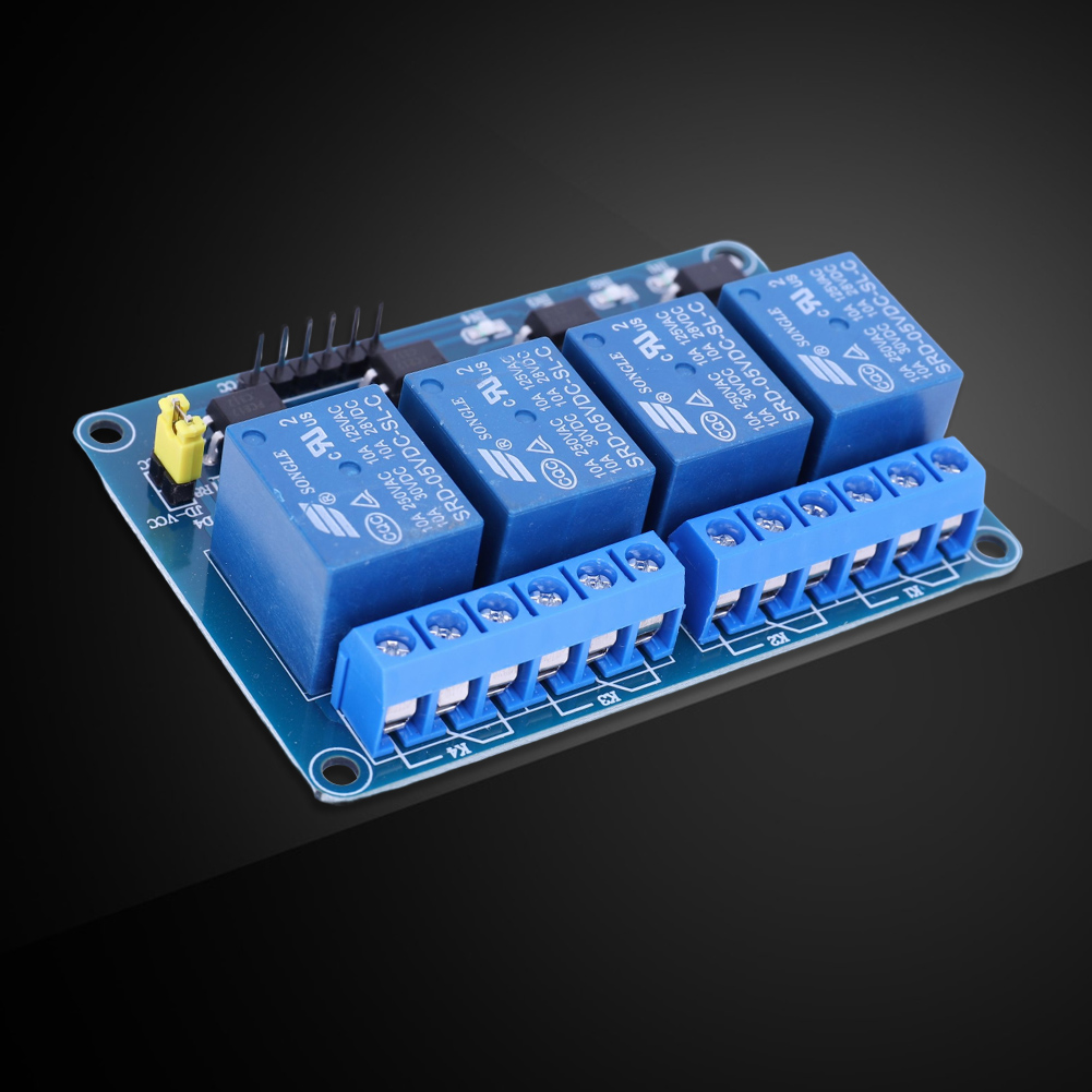 5V 12V 4チャンネルリレーボード、オプトカプラリレー付 - Relay Module 5V のレビューと価格