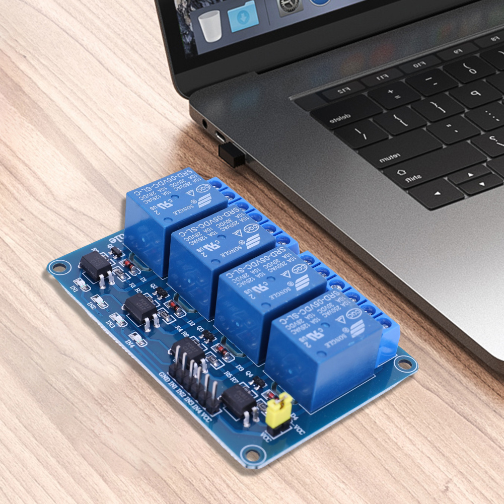 5V 12V 4チャンネルリレーボード、オプトカプラリレー付 - Relay Module 5V のレビューと価格