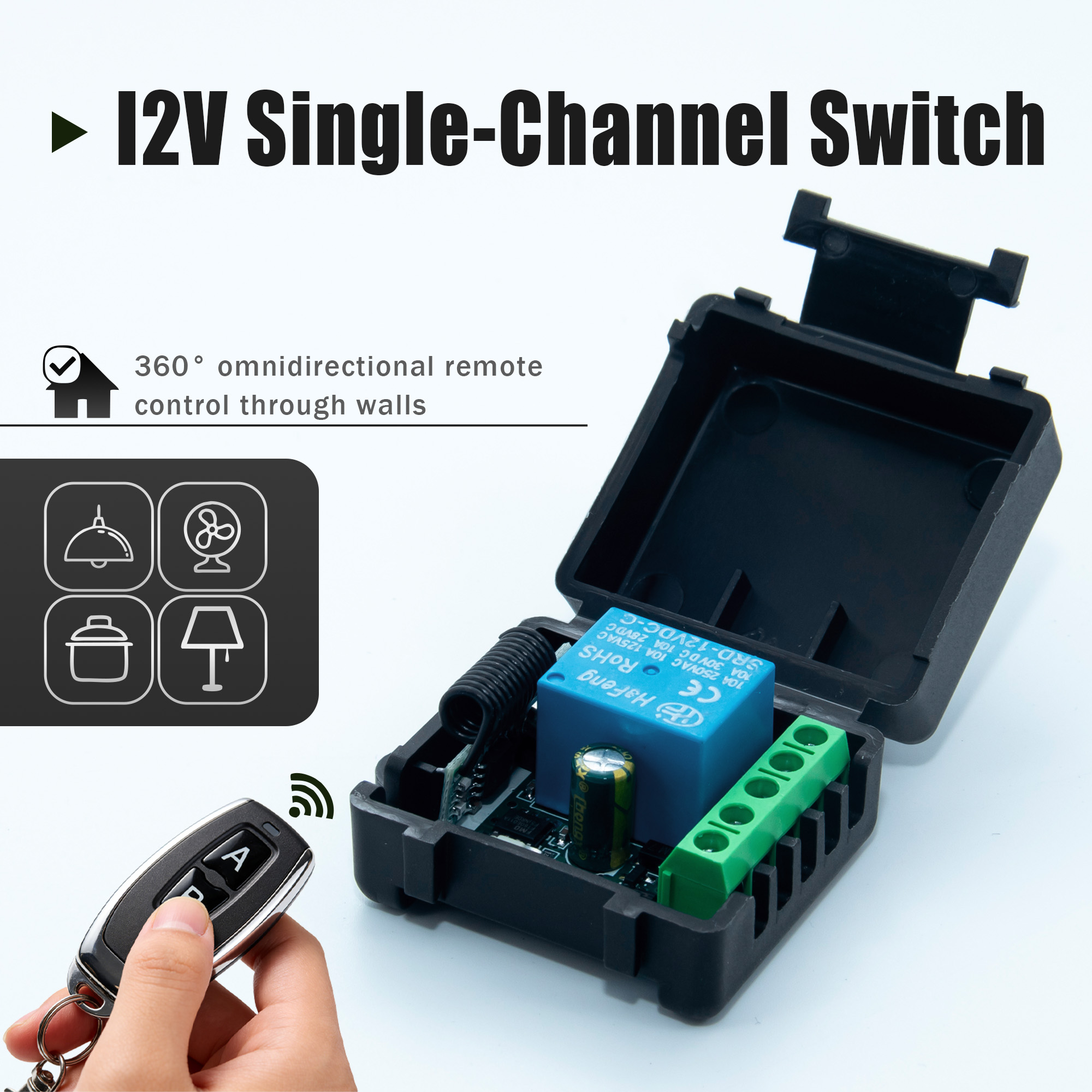 DC 12V 433MHz ワイヤレスリモートコントロールス - Relay Module 5V のレビューと価格