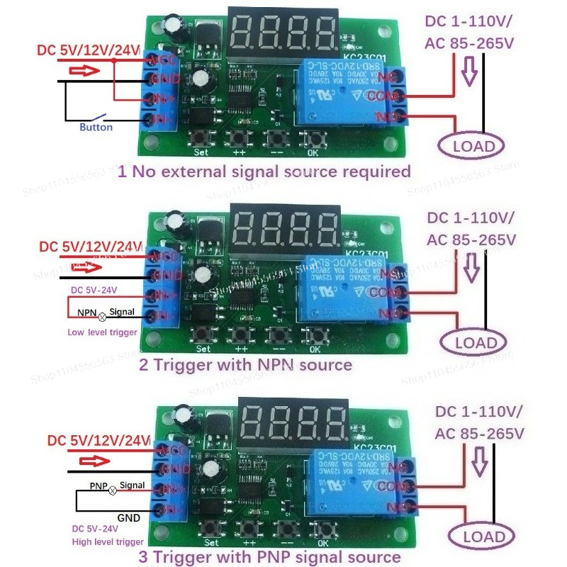 多機能パルスカウンタースイッチ調整可能なタイマー遅延ターンオ - Relay Module 5V のレビューと価格