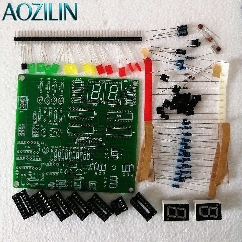 AOZILIN デジタル回路信号機キット カウントダウンタイ - Diy Electronics Course のレビューと価格