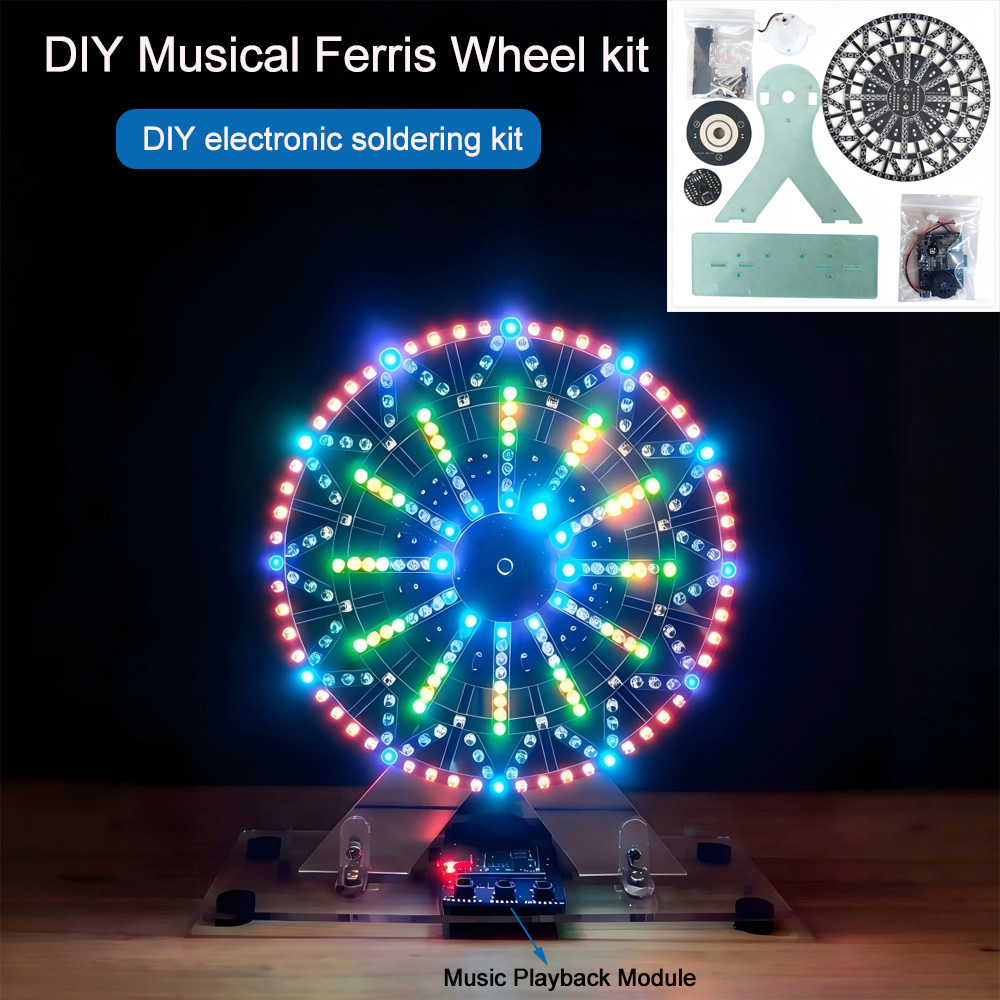 DIY電子キット LEDライト付きミュージカル観覧車 DIY - Diy For Electronics のレビューと価格