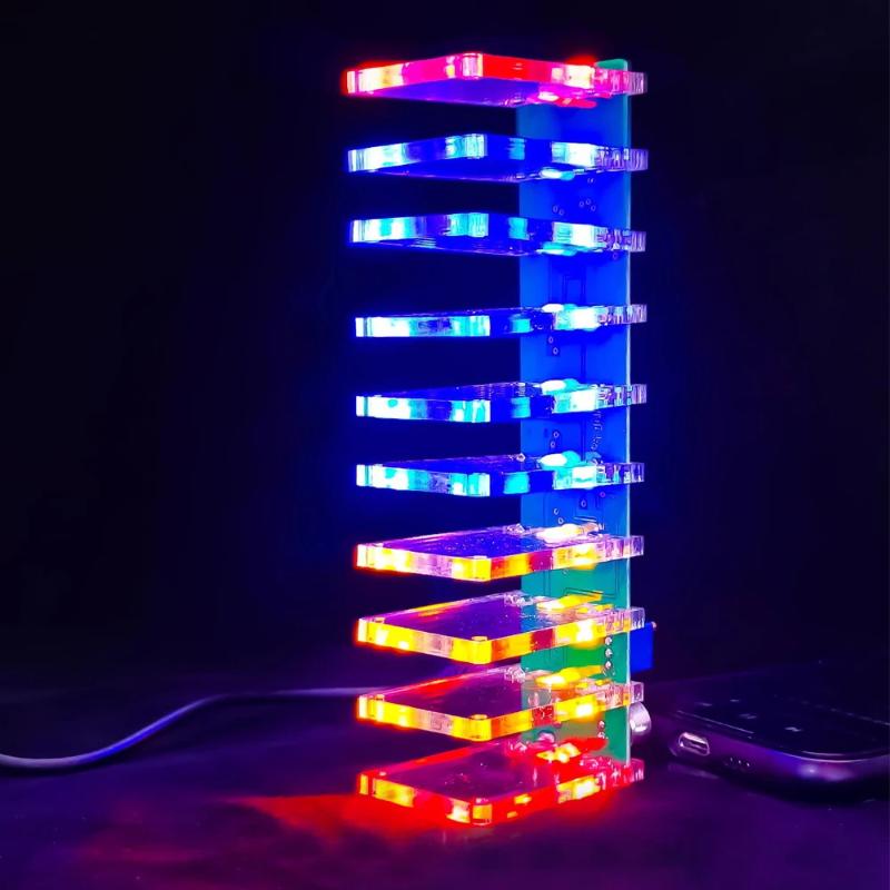 音に反応するLEDミュージックスペクトラムクリスタルカラムは - Diy Electronics Course のレビューと価格