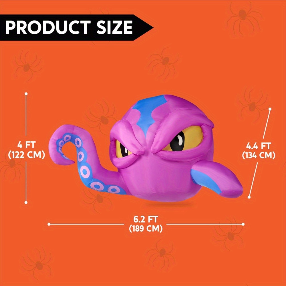 高さ4フィートのハロウィン用インフレータブル紫色のタコの頭、 - Diy Halloween Electronics のレビューと価格