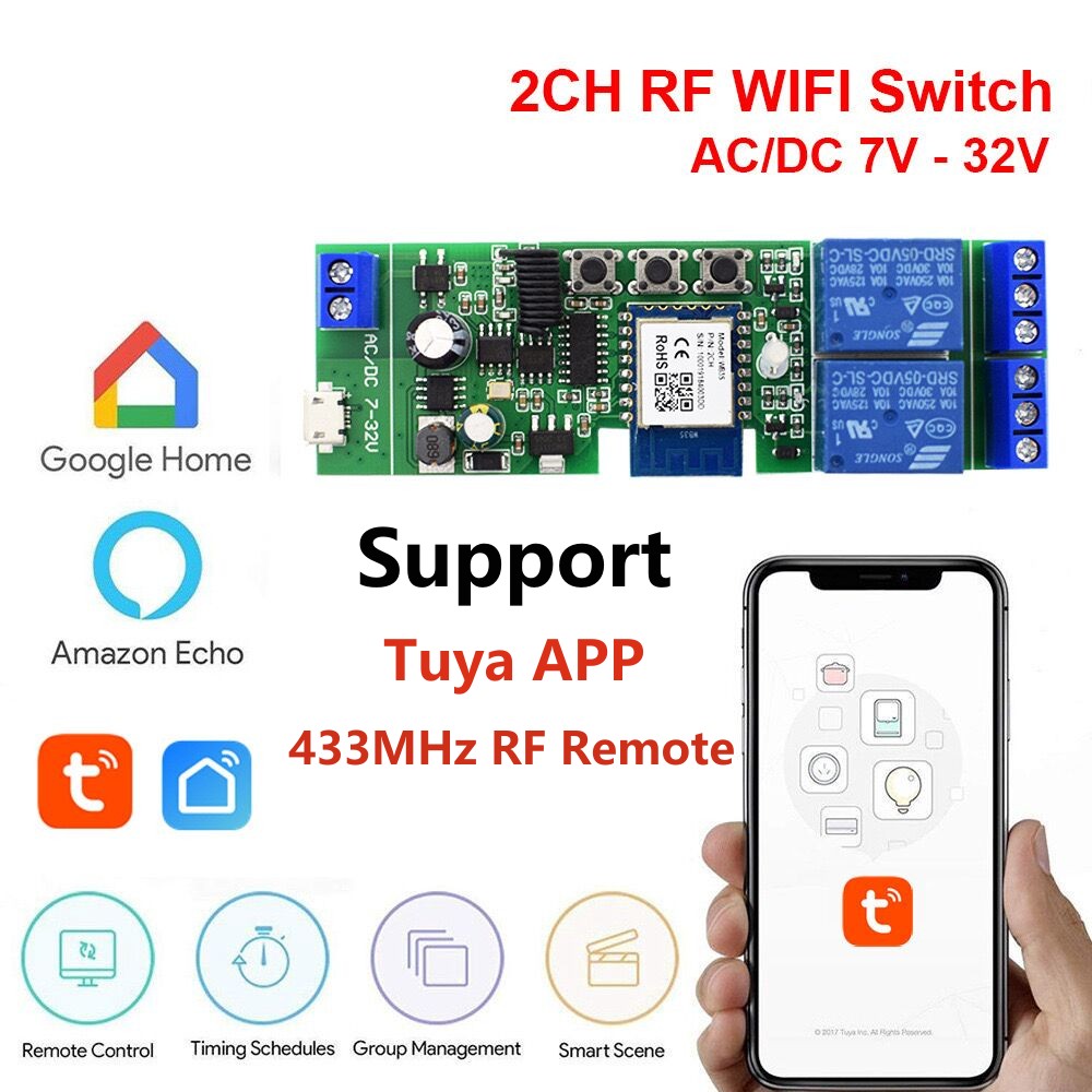 Alexa スマートスイッチ Tuya スマートホーム 1C - Relay Module 5V のレビューと価格
