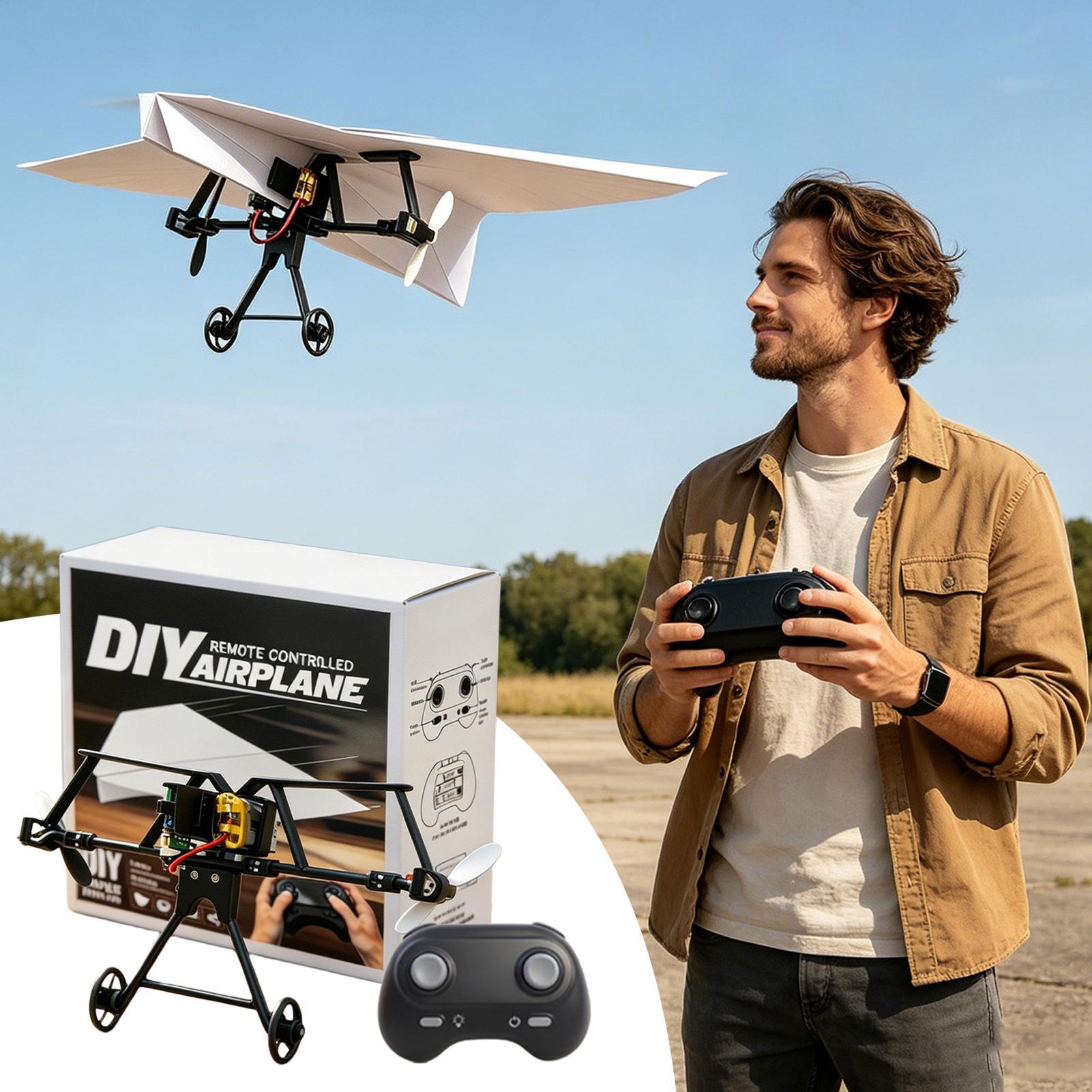 DIY RC紙飛行機キット、ジャイロスタビライザー付き電動リ - Diy Kit Elektronik のレビューと価格