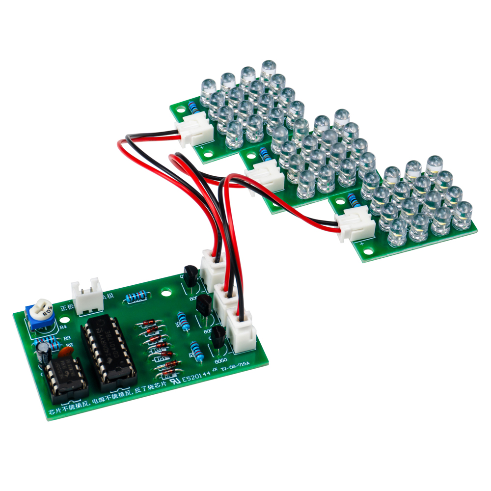 DIY電子キット LED三色点滅ライト 赤白青 CD4017 - Diy Electronics Kits For Kids のレビューと価格