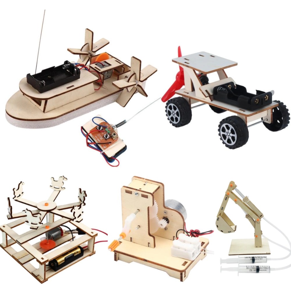 子供のためのDIY木製ボートモデル科学玩具、電気ステム、教育 - Diy Kit Elektronik のレビューと価格