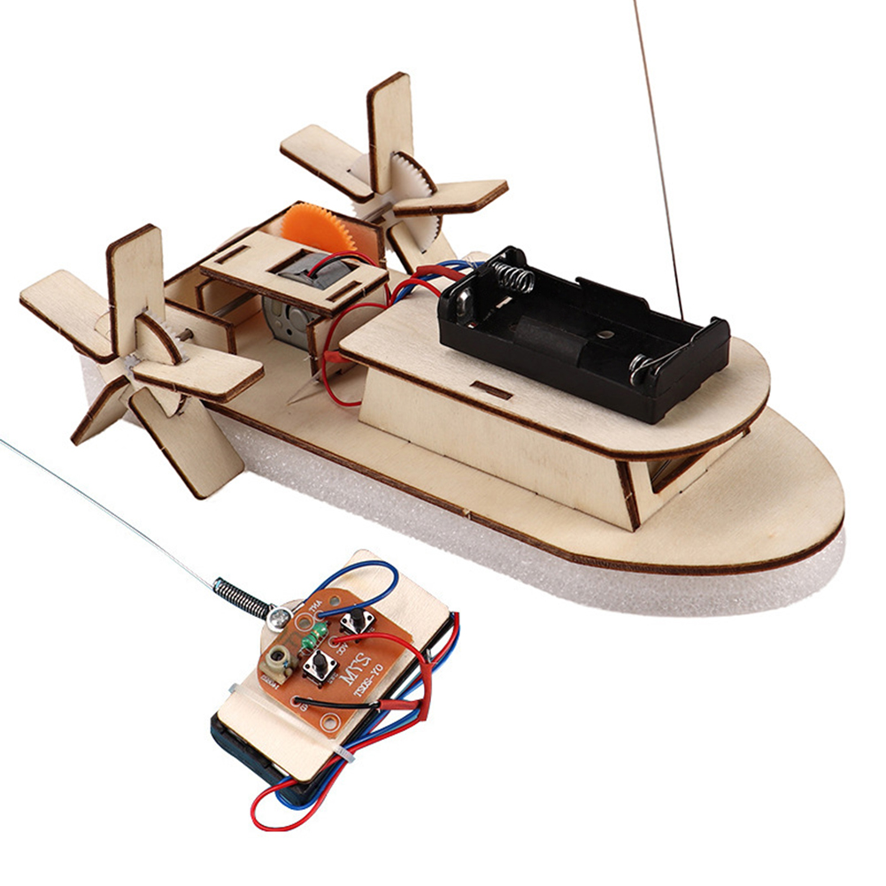 子供のためのDIY木製ボートモデル科学玩具、電気ステム、教育 - Diy Kit Elektronik のレビューと価格