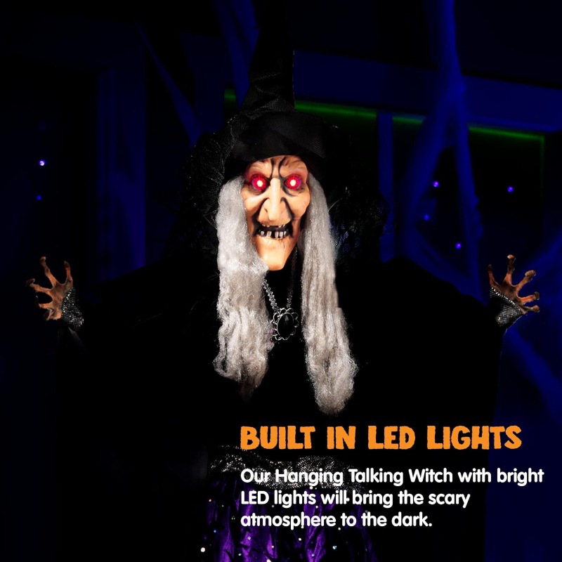 47インチのアニメーション魔女ハロウィンデコレーション、屋外 - Diy Halloween Electronics のレビューと価格