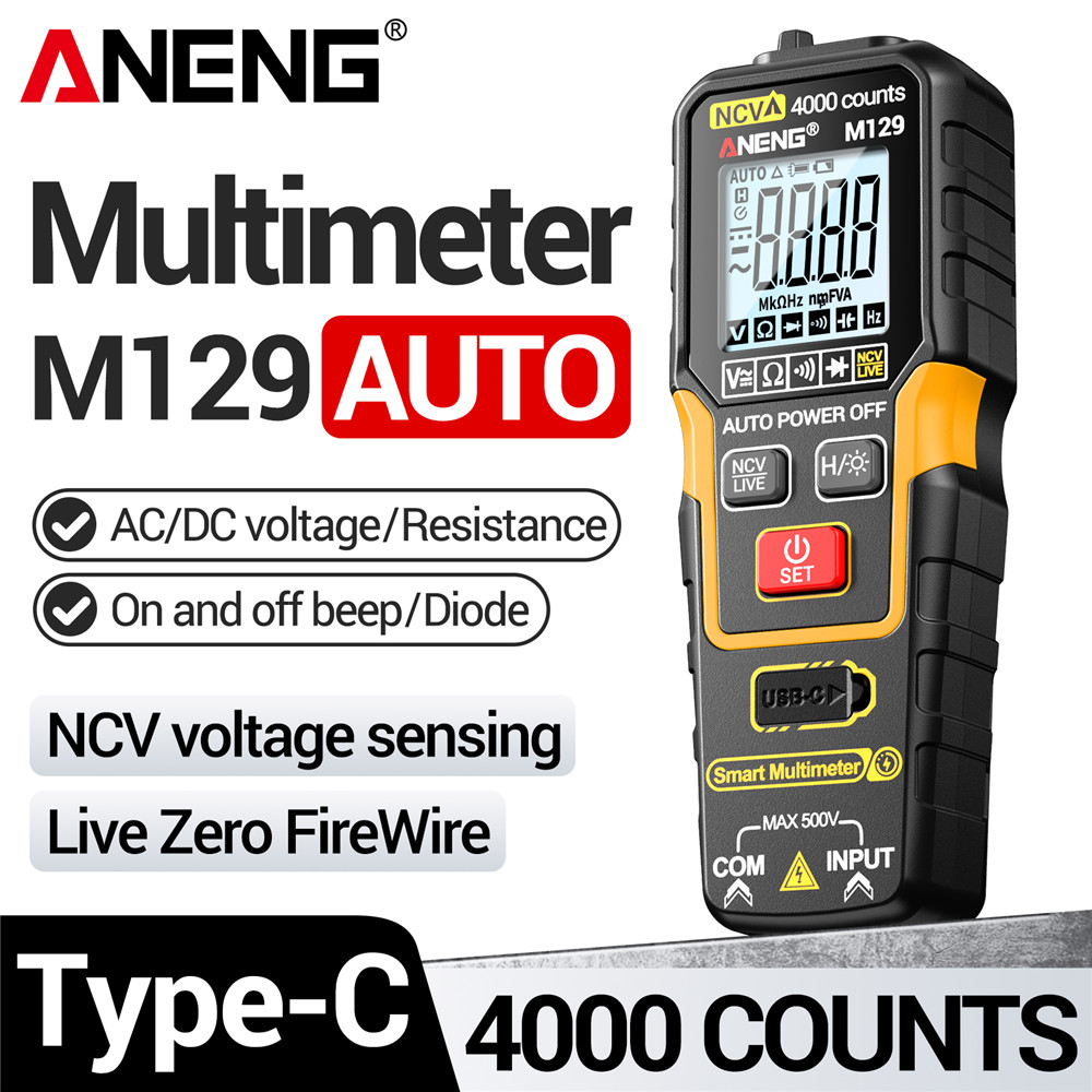 ANENG M129 デジタルマルチメーター 4000カウン - Diy Electronics Tools のレビューと価格