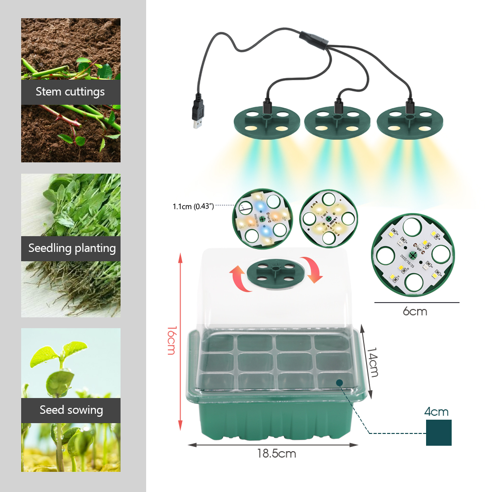 LED 保育園ポットと成長ライト植物種子スタータートレイ家庭 - Led Assortment Kit のレビューと価格
