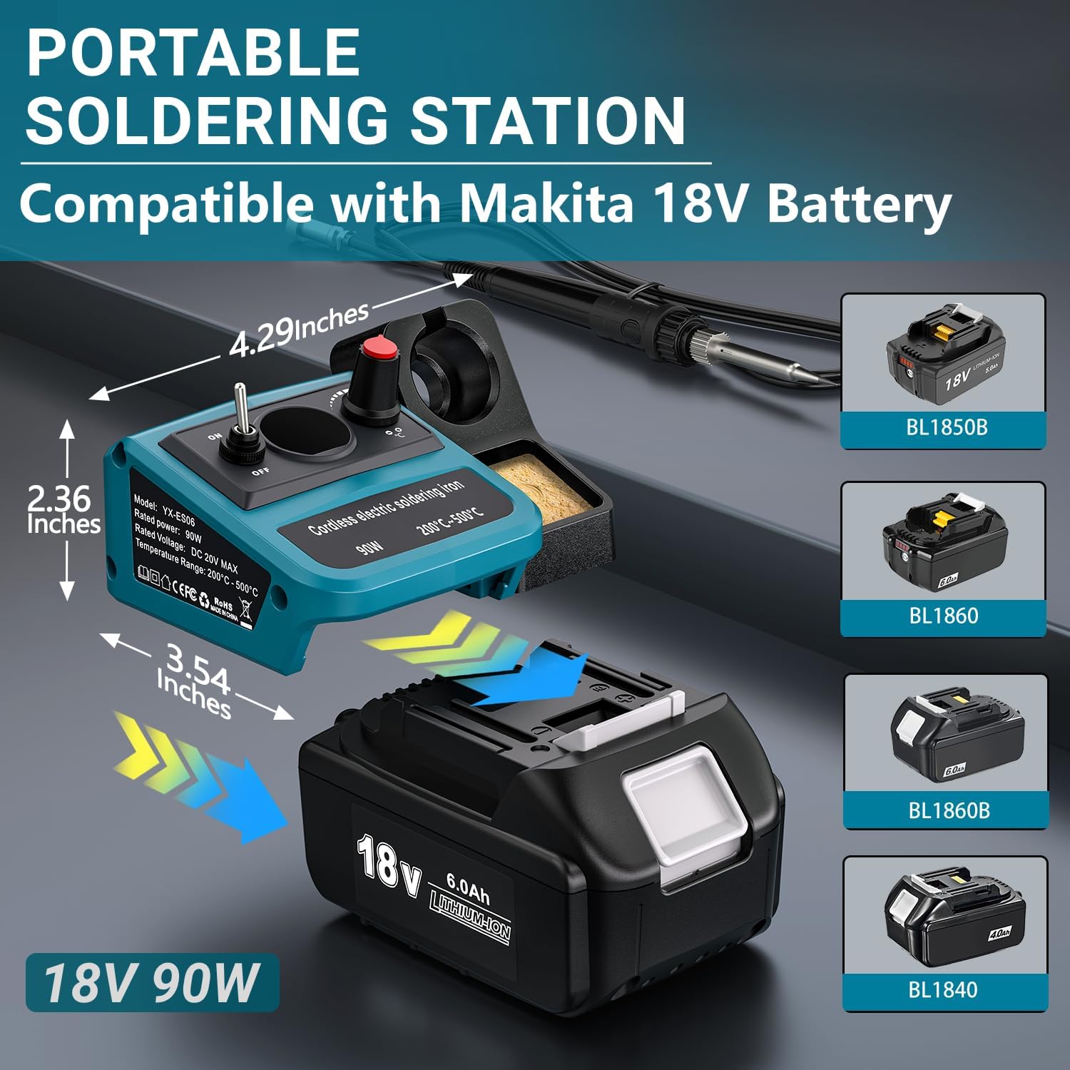 90W LED デジタルコードレスはんだごてキット マキタ  - Diy Electronics Tools のレビューと価格