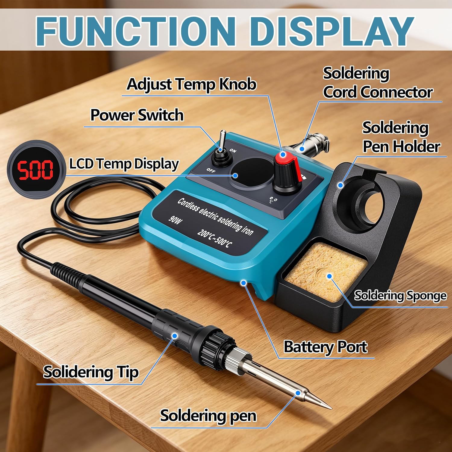 90W LED デジタルコードレスはんだごてキット マキタ  - Diy Electronics Tools のレビューと価格