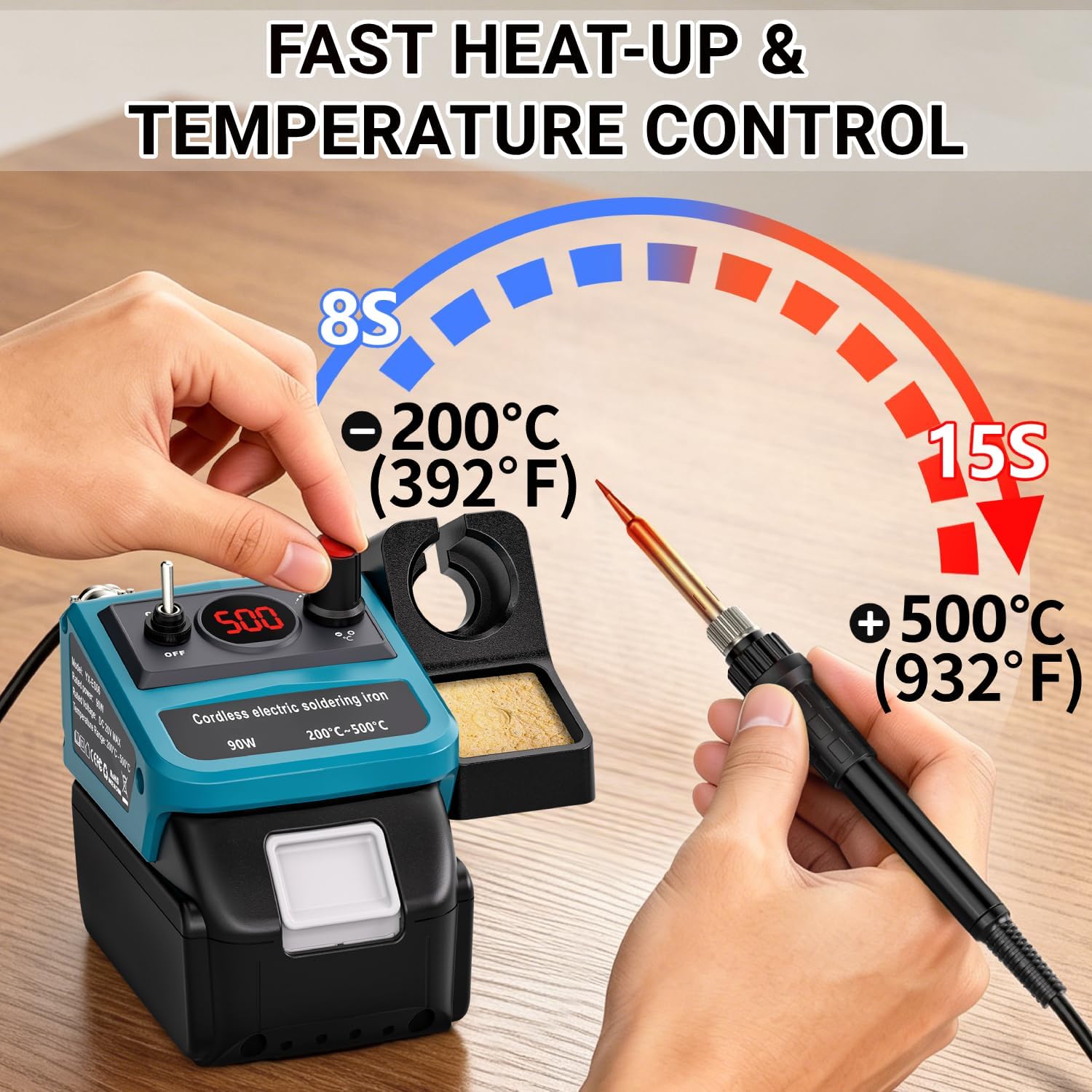90W LED デジタルコードレスはんだごてキット マキタ  - Diy Electronics Tools のレビューと価格