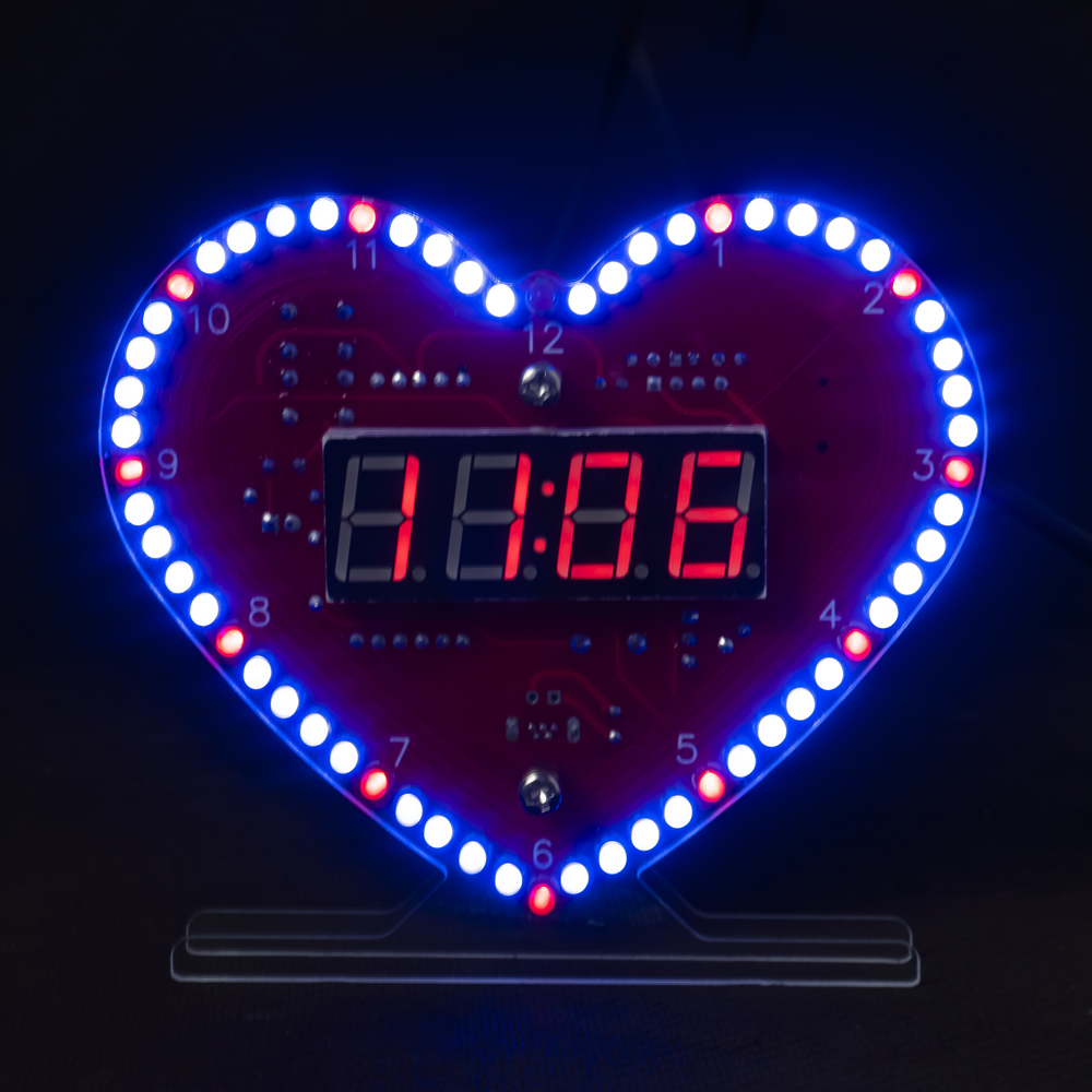 DIY 電子キット多機能ハート型 LED 時計 4 桁デジタ - Diy Electronics Kits For Kids のレビューと価格