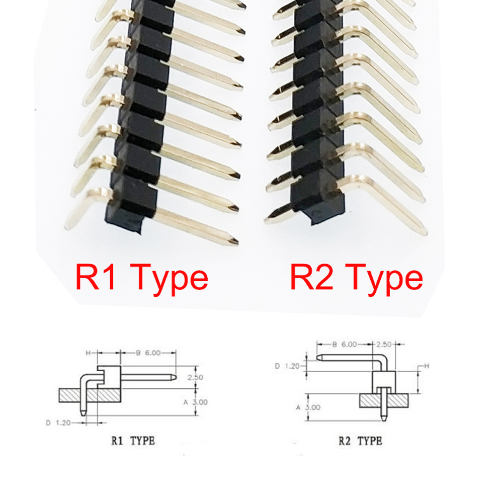 単一のローブレーカR1x40p,100個,2.54mm,右ア - Male Female Header Pin のレビューと価格