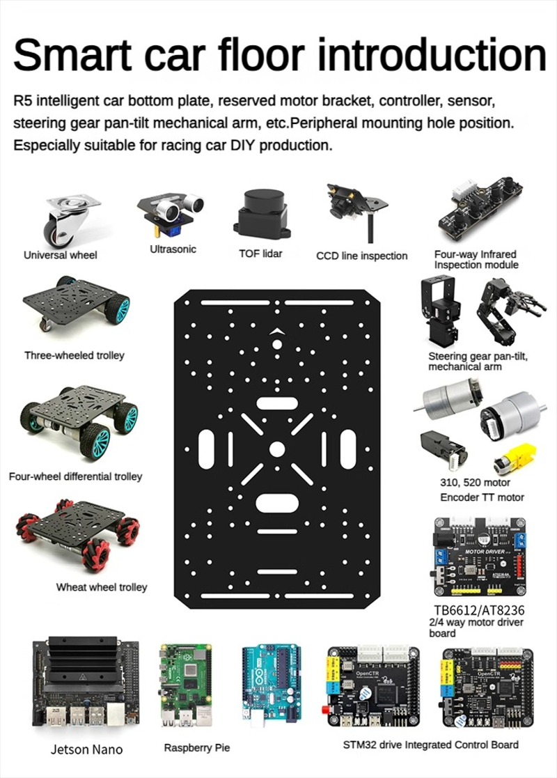 4WDロボットカーシャーシ、TTモーター520または37モー - Diy Kit Elektronik のレビューと価格